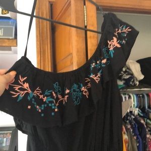 Off shoulder black maxi dress